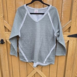 Green and White V-Neck Sweater